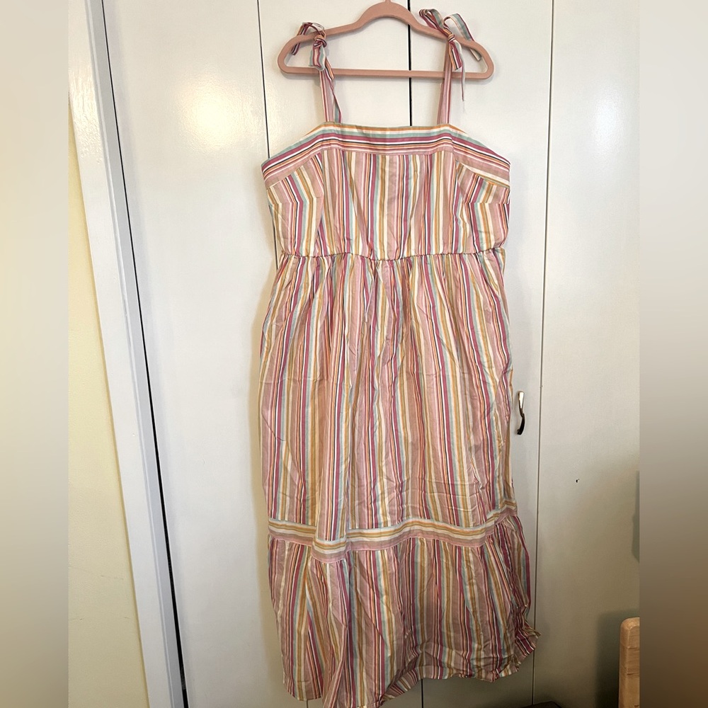 NWT Lane Bryant Striped Multicolor Maxi Dress, size 20